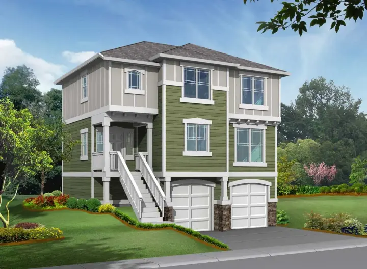 Northwest house plans 88-153 - front exterior, 1,570 sq ft, 3 bed, 2 bath house plans | Monster House Plans