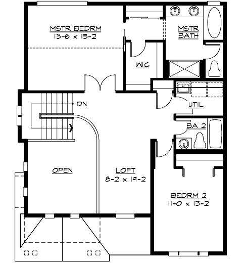 Upper/Second Floor Plan: 88-155