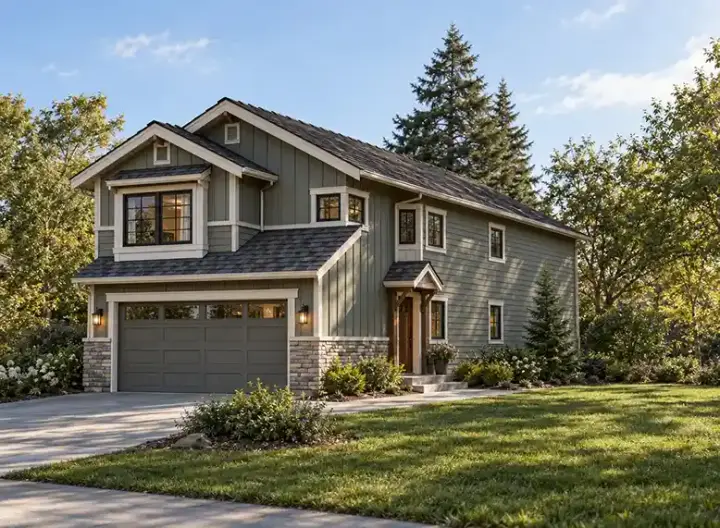 Northwest house plans 88-156 - front exterior, 1,610 sq ft, 4 bed, 2 bath house plans | Monster House Plans