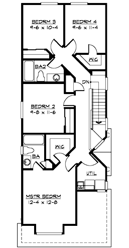 Upper/Second Floor Plan: 88-156