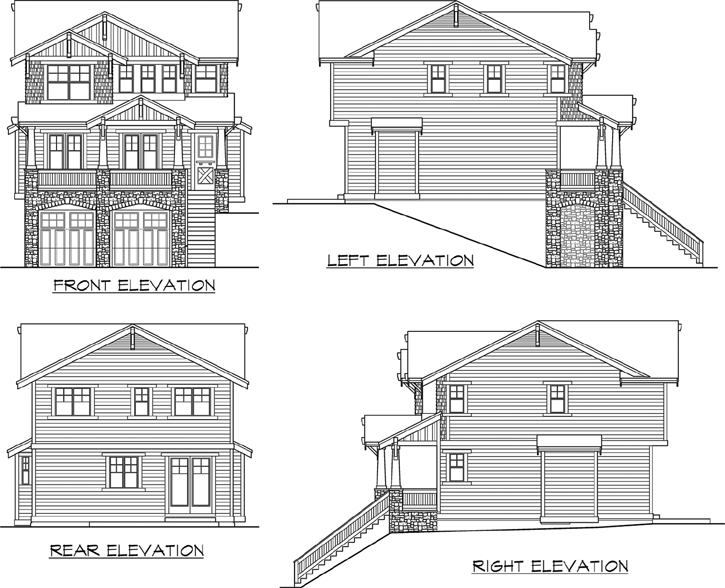 Rear Elevation Plan: 88-162