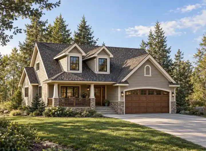 Farmhouse house plans 88-164 - front exterior, 1,720 sq ft, 3 bed, 2 bath house plans | Monster House Plans