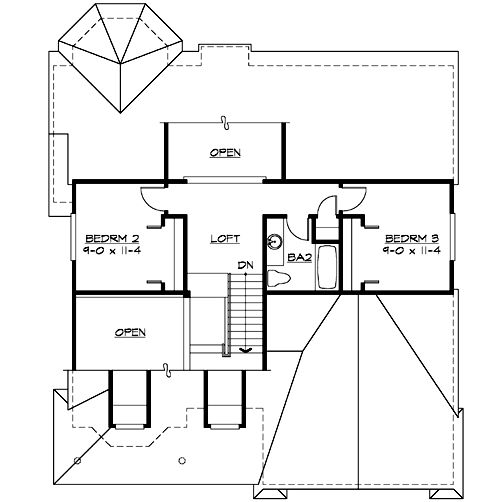 Upper/Second Floor Plan: 88-164