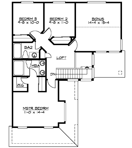 Upper/Second Floor Plan: 88-165