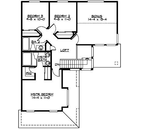 Upper/Second Floor Plan: 88-166