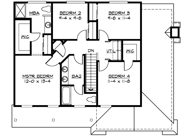 Upper/Second Floor Plan: 88-167