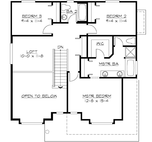 Upper/Second Floor Plan: 88-172