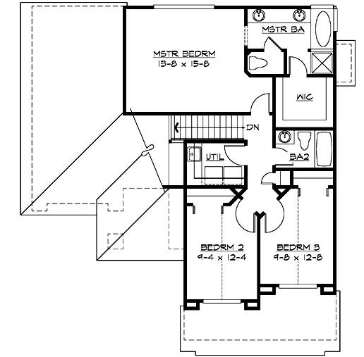 Upper/Second Floor Plan: 88-174