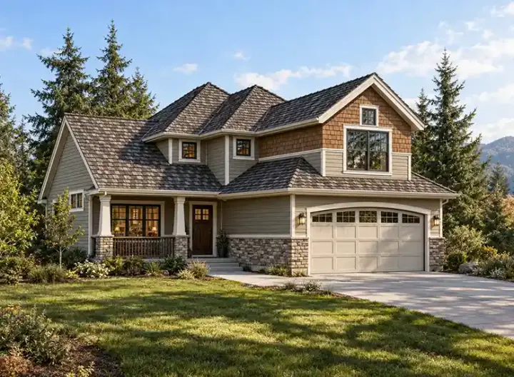 Craftsman house plans 88-177 - front exterior, 1,835 sq ft, 4 bed, 2 bath house plans | Monster House Plans