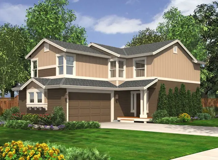 Northwest house plans 88-180 - front exterior, 1,852 sq ft, 4 bed, 2 bath house plans | Monster House Plans