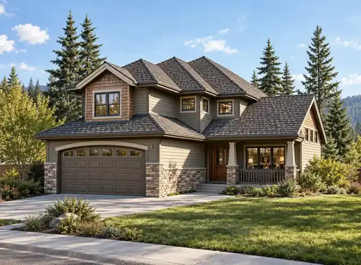 Northwest house plans 88-184 - front exterior, 2,807 sq ft, 4 bed, 3 bath house plans | Monster House Plans