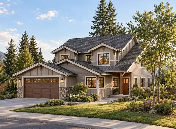 Craftsman house plans 88-185 - front exterior, 1,871 sq ft, 3 bed, 2 bath house plans | Monster House Plans