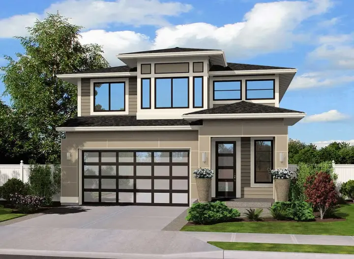 Contemporary house plans 88-191 - front exterior, 1,915 sq ft, 4 bed, 2 bath house plans | Monster House Plans