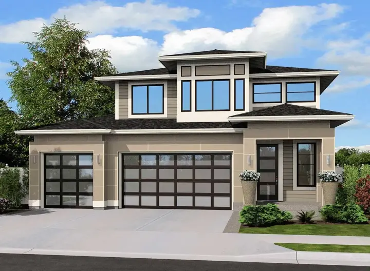Prairie house plans 88-192 - front exterior, 1,915 sq ft, 4 bed, 2 bath house plans | Monster House Plans
