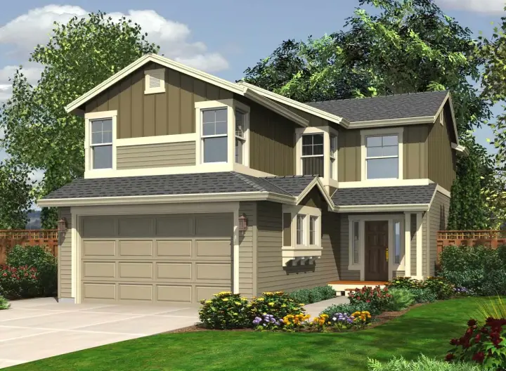 Northwest house plans 88-201 - front exterior, 1,978 sq ft, 4 bed, 2 bath house plans | Monster House Plans