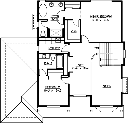 Upper/Second Floor Plan: 88-208