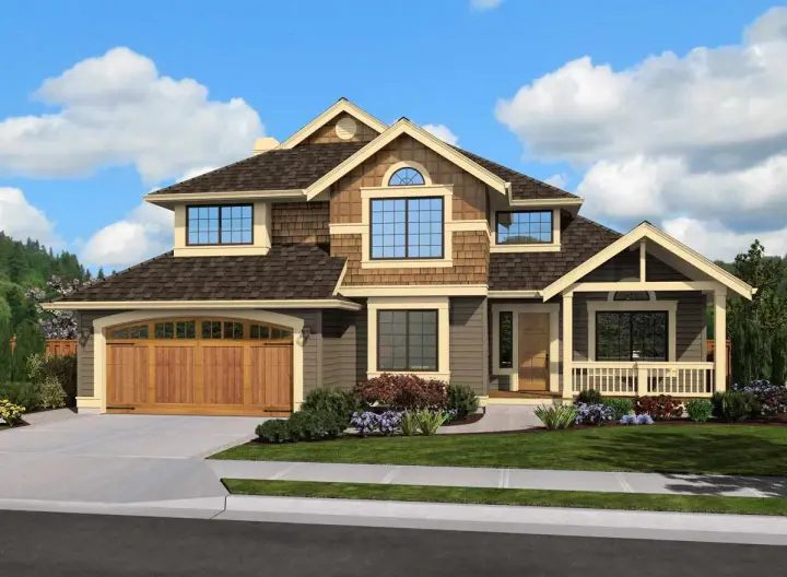 Craftsman house plans 88-213 - front exterior, 1,990 sq ft, 3 bed, 2 bath house plans | Monster House Plans
