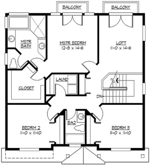 Upper/Second Floor Plan: 88-218