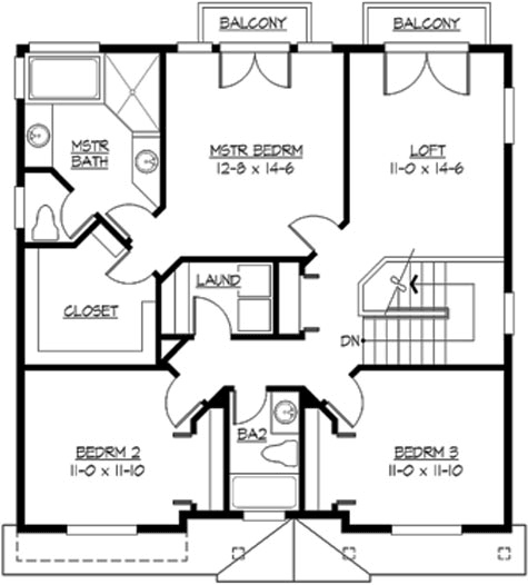 Upper/Second Floor Plan: 88-219