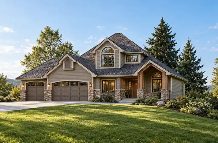 Northwest house plans 88-220 - front exterior, 2,100 sq ft, 4 bed, 2 bath house plans | Monster House Plans