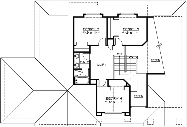 Upper/Second Floor Plan: 88-222