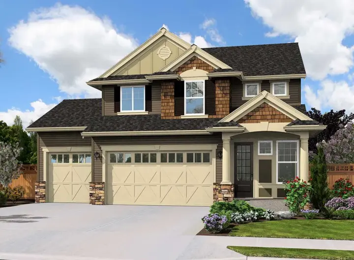 Hampton house plans 88-227 - front exterior, 2,110 sq ft, 4 bed, 2 bath house plans | Monster House Plans