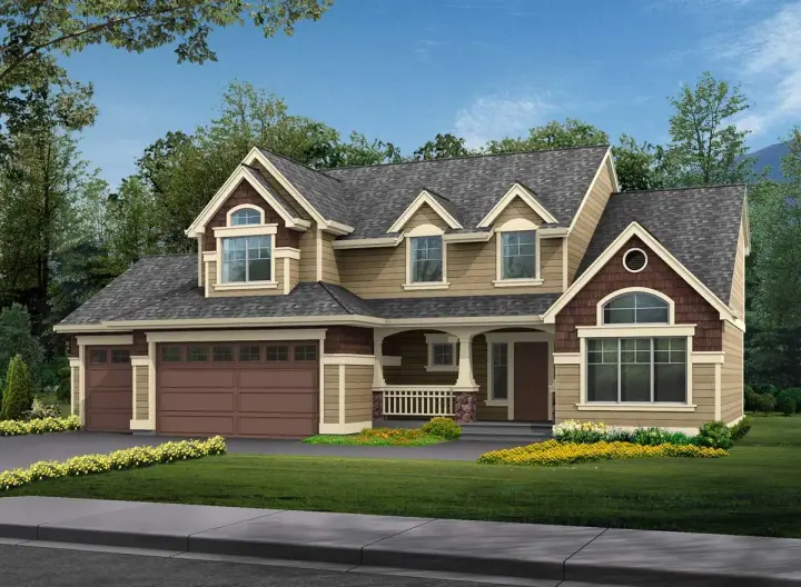 Traditional house plans 88-236 - front exterior, 2,150 sq ft, 3 bed, 2 bath house plans | Monster House Plans