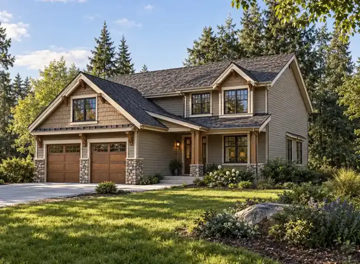 Northwest house plans 88-241 - front exterior, 2,440 sq ft, 3 bed, 2 bath house plans | Monster House Plans