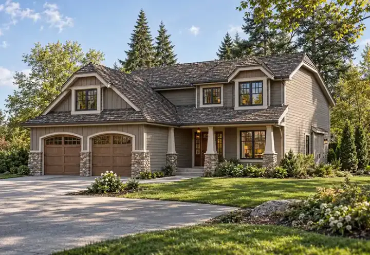 Craftsman house plans 88-242 - front exterior, 2,429 sq ft, 3 bed, 2 bath house plans | Monster House Plans