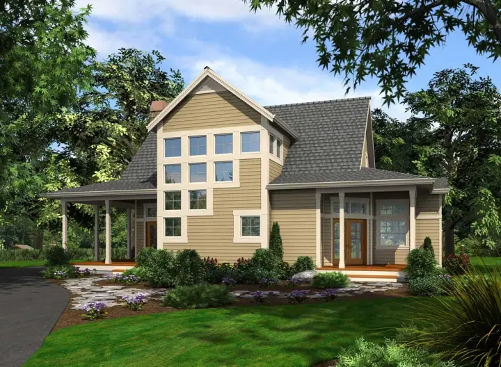 Farmhouse house plans 88-252 - front exterior, 2,263 sq ft, 4 bed, 2 bath house plans | Monster House Plans