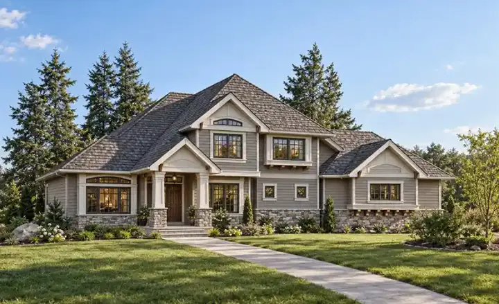 Northwest house plans 88-267 - front exterior, 2,335 sq ft, 3 bed, 2 bath house plans | Monster House Plans