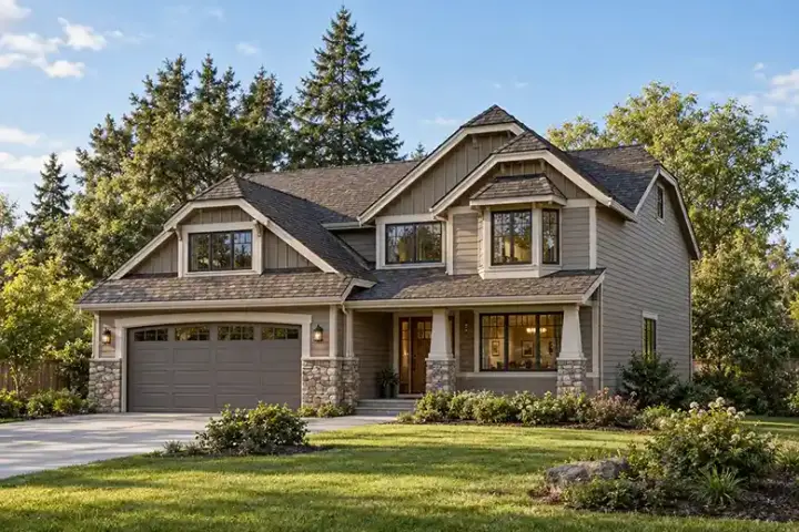 Craftsman house plans 88-269 - front exterior, 2,819 sq ft, 3 bed, 2 bath house plans | Monster House Plans