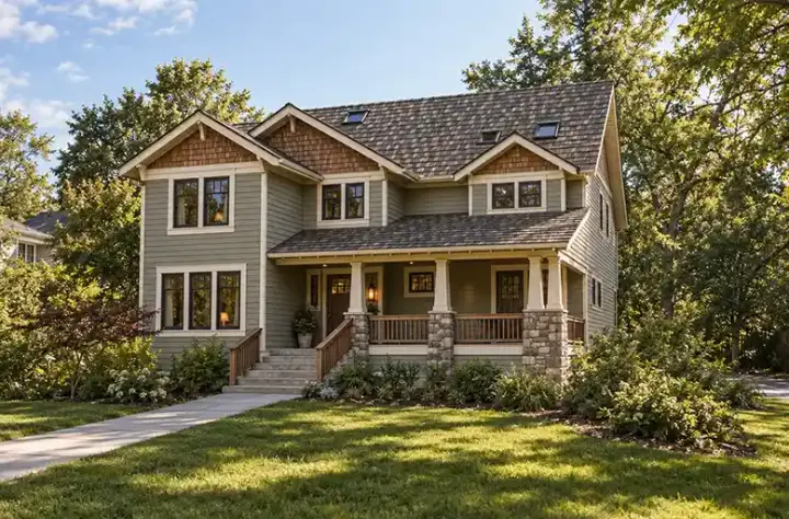 Craftsman house plans 88-272 - front exterior, 2,360 sq ft, 4 bed, 2 bath house plans | Monster House Plans