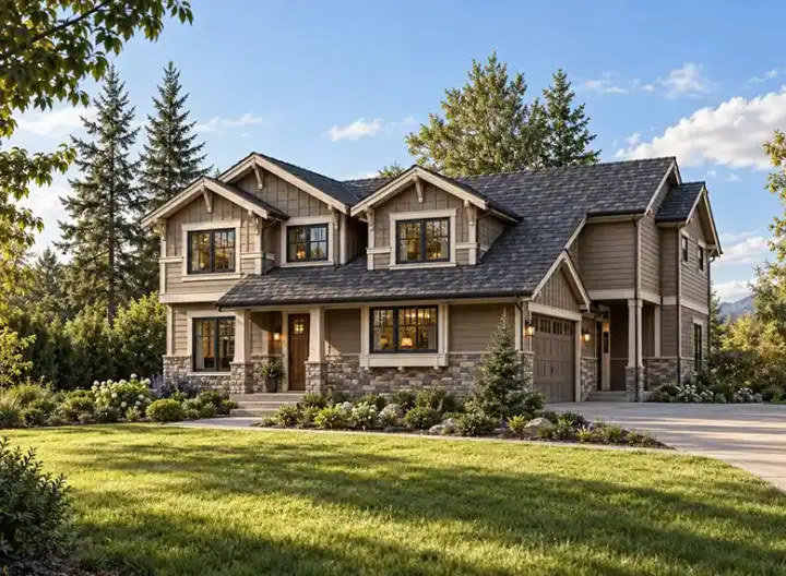 Northwest house plans 88-275 - front exterior, 2,387 sq ft, 3 bed, 2 bath house plans | Monster House Plans