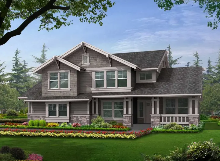 Craftsman house plans 88-281 - front exterior, 2,407 sq ft, 3 bed, 2 bath house plans | Monster House Plans