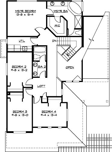 Upper/Second Floor Plan: 88-287
