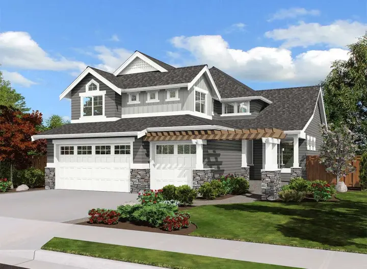 Craftsman house plans 88-288 - front exterior, 3,261 sq ft, 5 bed, 3 bath house plans | Monster House Plans