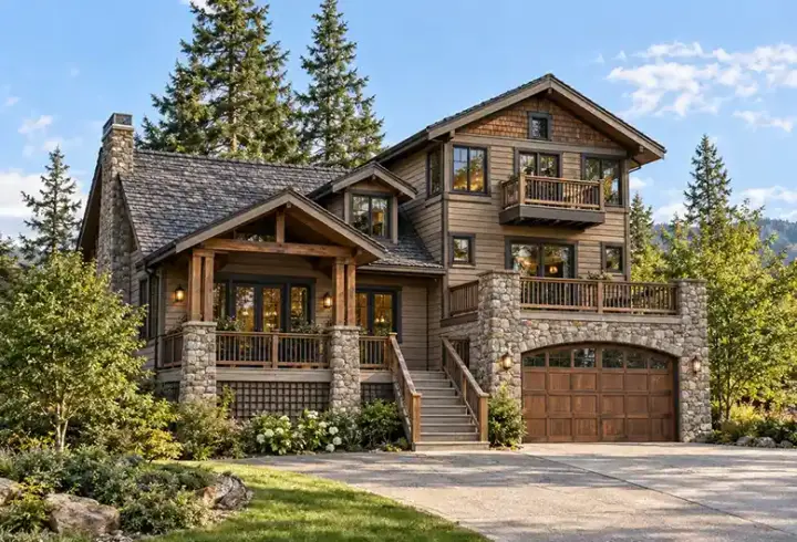 Northwest house plans 88-290 - front exterior, 2,426 sq ft, 3 bed, 4 bath house plans | Monster House Plans