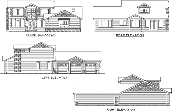Rear Elevation Plan: 88-291