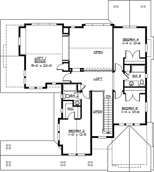 Upper/Second Floor Plan: 88-304