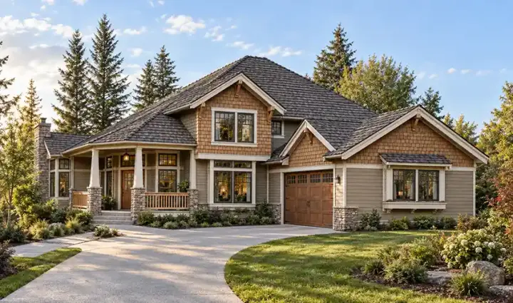 Craftsman house plans 88-305 - front exterior, 2,485 sq ft, 3 bed, 2 bath house plans | Monster House Plans