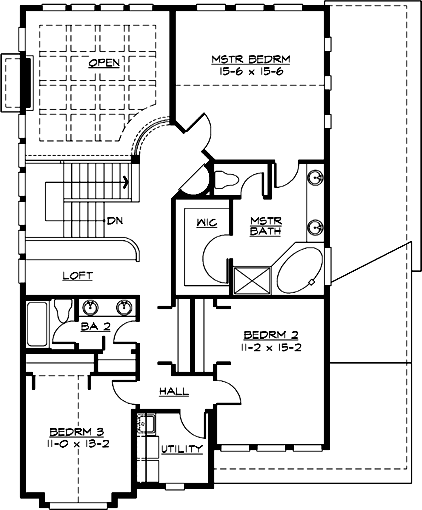 Upper/Second Floor Plan: 88-323