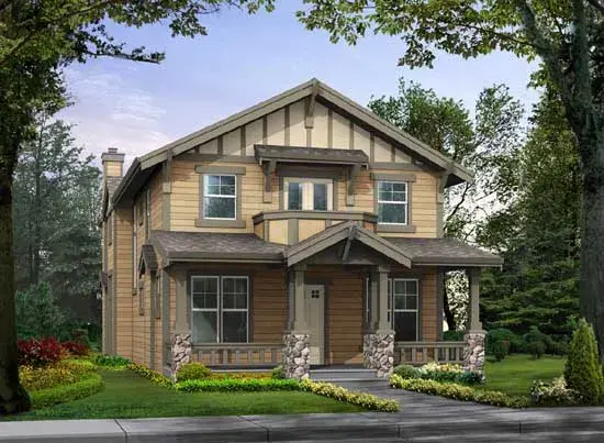 Craftsman house plans 88-335 - front exterior, 2,536 sq ft, 3 bed, 2 bath house plans | Monster House Plans