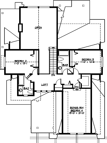 Upper/Second Floor Plan: 88-336