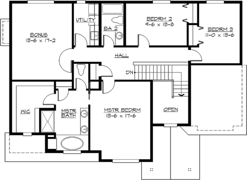 Upper/Second Floor Plan: 88-344
