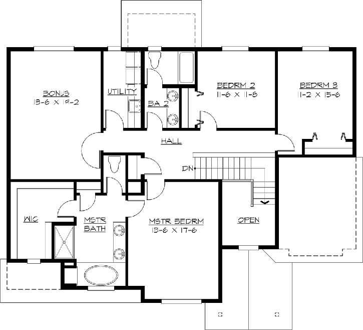 Upper/Second Floor Plan: 88-345