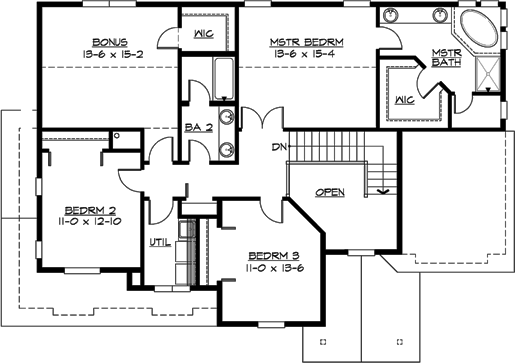 Upper/Second Floor Plan: 88-346