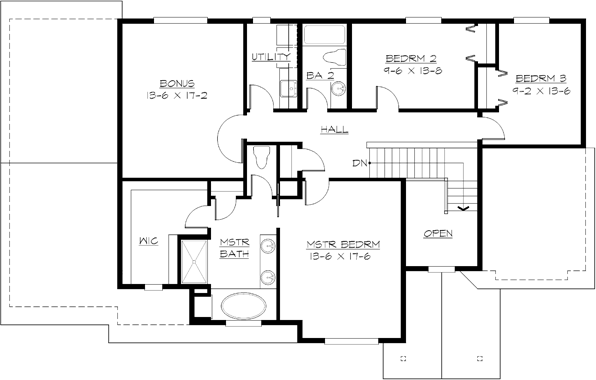Upper/Second Floor Plan: 88-348