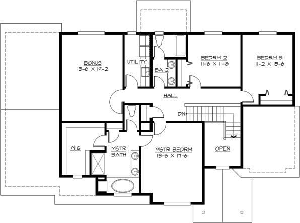 Upper/Second Floor Plan: 88-349