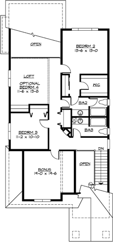 Upper/Second Floor Plan: 88-351